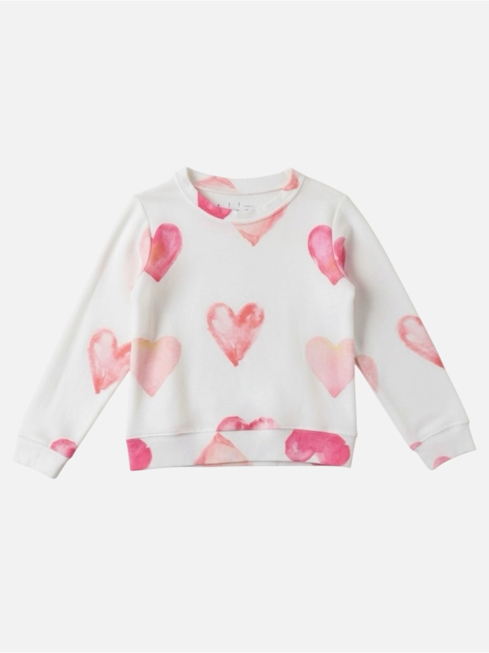Brokedown Clothing Watercolor Heart Sweatshirt Girls 4T | Pink Red Valentine